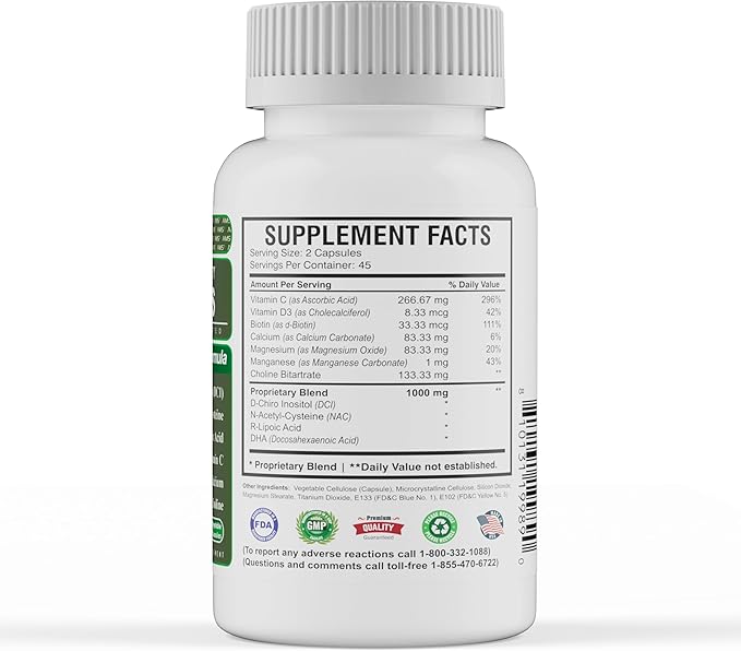 America Medic & Science WFS Plus Fertility Supplements for Women (90 Capsules) Supports Ovulatory Health | Natural Preconception Vitamins, Reproductive Aid, with D-Chiro Inositol, DHA |15-Day Supply.