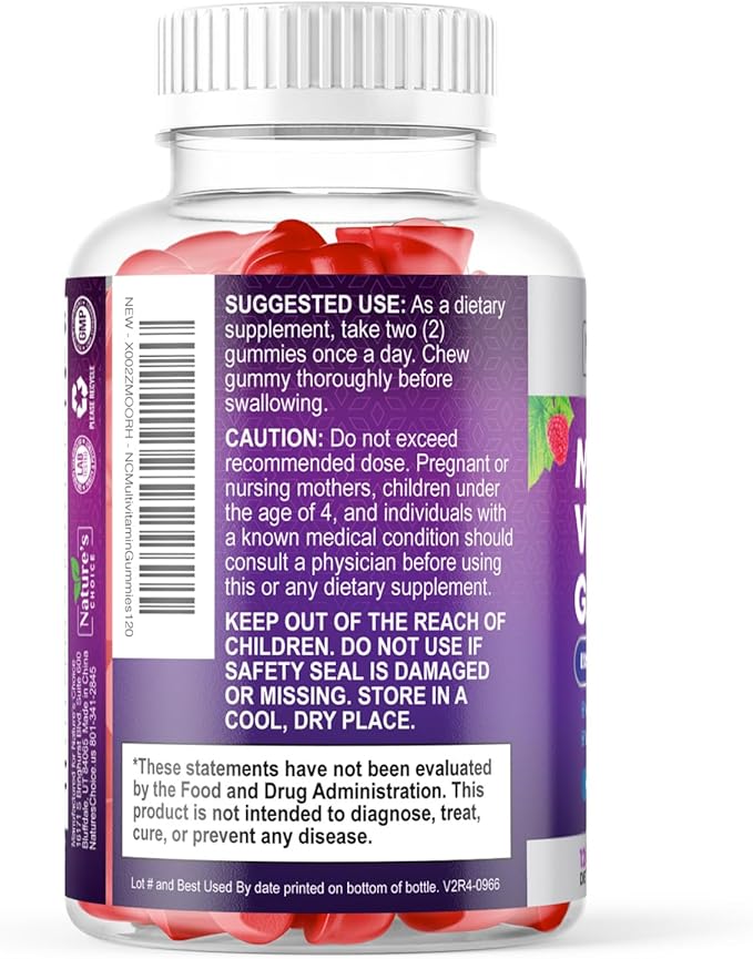 Multivitamin Gummies for Adults - Complete Adult Multivitamins Gummy with Essential Vitamins A, C, D, E, & High Potency B12 for Women & Men, Daily Immune Support Multivitamins Supplement - 120 Gummies