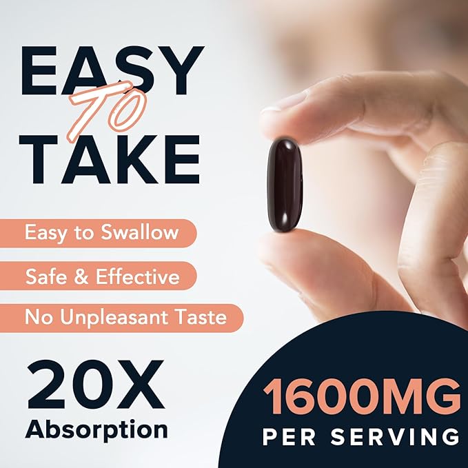 1600 mg Liposomal NAD Supplement, 98% Pure NAD+ Supplement, Superior Absorption, Alternative to Nicotinamide Riboside or NADH to Boost NAD+ for Aging Defense, Energy, Longevity, 60 Softgels