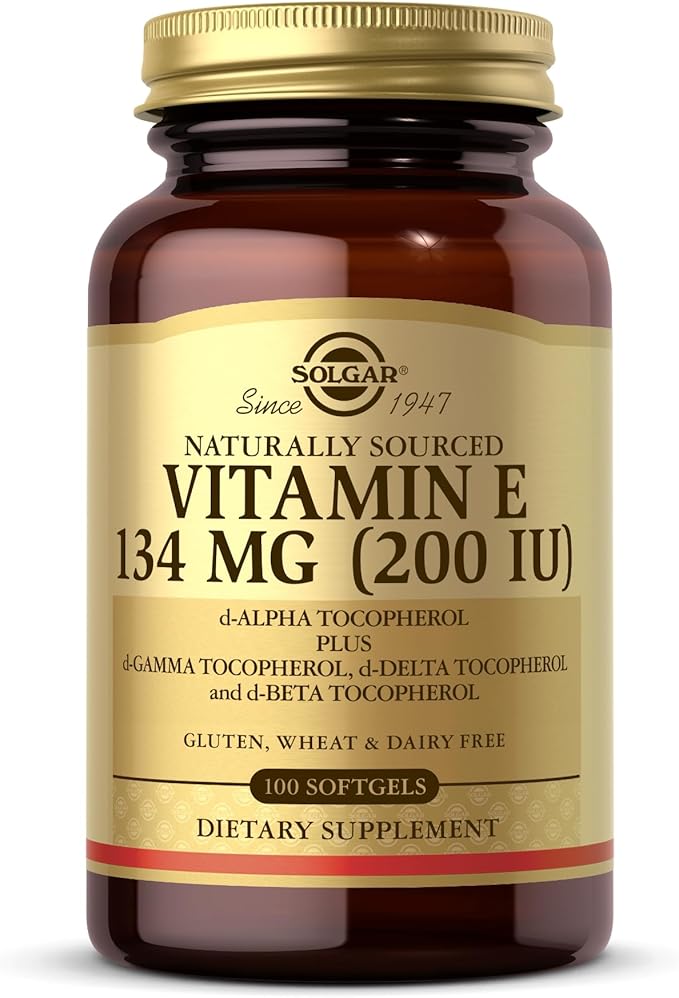 Solgar Vitamin E 200 IU - 100 Softgels - Natural Antioxidant, Immune System Support - Gluten Free, Dairy Free - 100 Servings