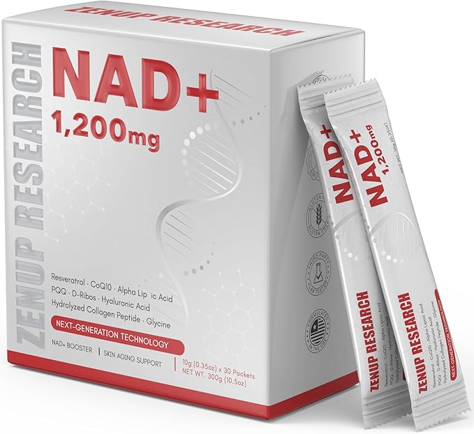 Liquid NAD, Extra Strength 1,200mg NAD+ Supplement with CoQ10, Resveratrol, D-Ribose & PQQ for Men & Women, Natural NAD+ Stick for Anti-Aging, Energy, Focus - 30 Packets