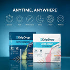 DripDrop Hydration Packets - Sunburst Variety Pack - Single Serve Electrolytes Powder Drink Mix - Lemon Lime, Strawberry, Peach, Black Cherry - Non-GMO, Gluten Free, Vegan - 32 Sticks