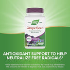Nature's Way Grape Seed Standardized Extract, Supports Healthy Skin and Veins*, Antioxidant Support*, Non-GMO Project Verified, 60 Vegan Capsules (Packaging May Vary)