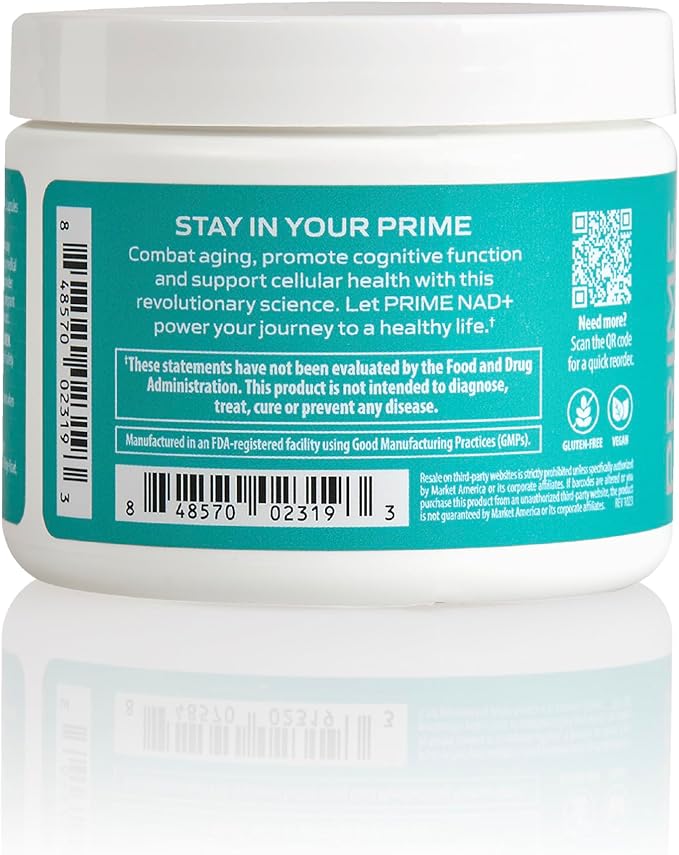 PRIME Anti-Aging Nutraceuticals NAD+ – Nicotinamide Riboside & Pterostilbene Supplement for Cellular Energy, Healthy Aging & Vitality, Vegan, Gluten-Free, 30 Servings
