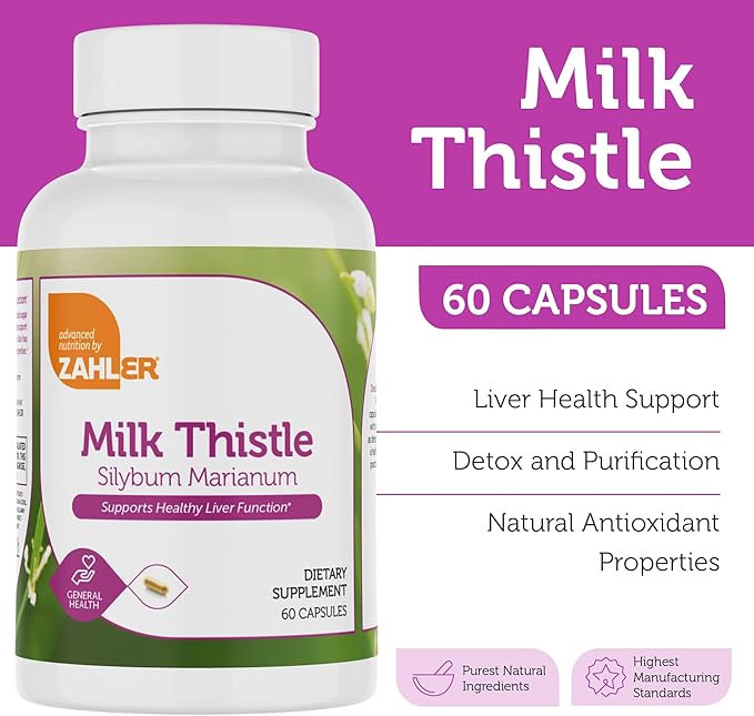 Zahler Milk Thistle Helps Support Healthy Liver Function.
