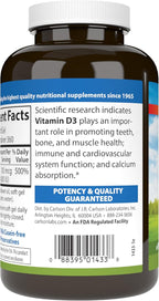 Carlson - Vitamin D3, 4000 IU (100 mcg), Bone & Immune Health, Cholecalciferol Supplement, Gluten Free Vitamin D Capsules, 360 Softgels