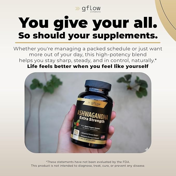 Ashwagandha Supplements for Women and Men | Sleep, Mood and Energy Support | Extra Strength, Vegan Friendly, Non-GMO, Made in USA - Pack of 2