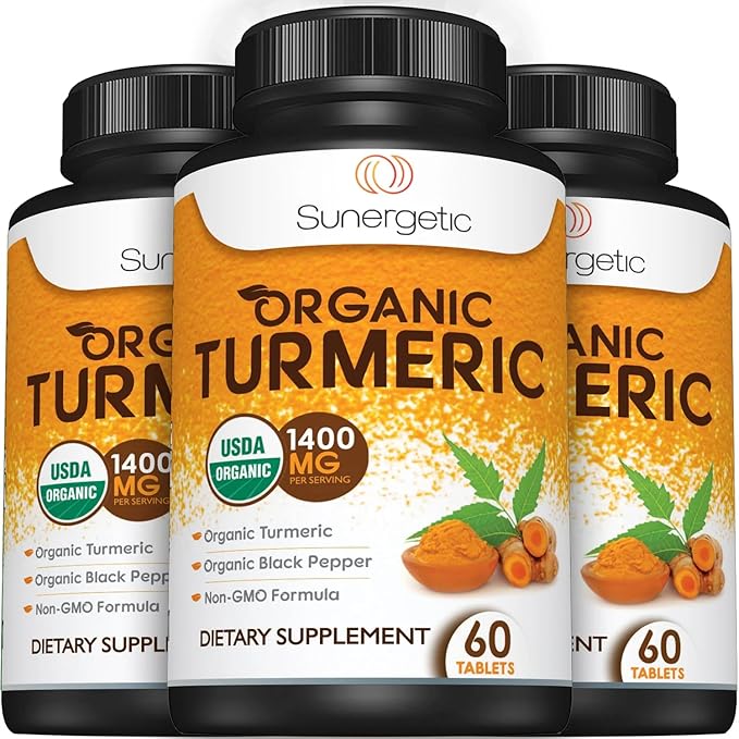 USDA Certified Organic Turmeric Supplement – Includes Organic Turmeric & Organic Black Pepper – 1,400mg of Turmeric per Serving - 60 Count (Pack of 1)