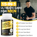 Probiotics for Men, 500 Billion CFUs & 12 Strains Mens Probiotic with Turmeric Cranberry, Goji, Gut Health for Men, for Digestive Health, Gut, Bloating & Gas, Immune, Energy Support, 120-Day Supply