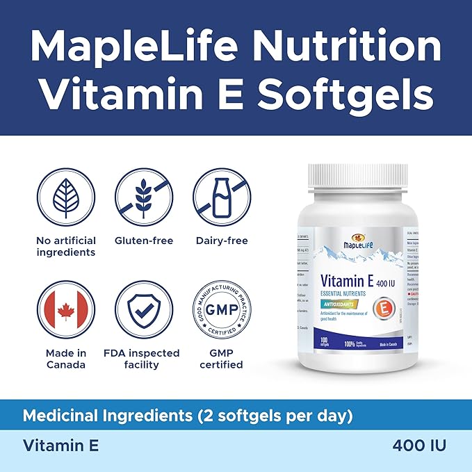 MapleLife Vitamin E 400IU - Natural - 100 softgels