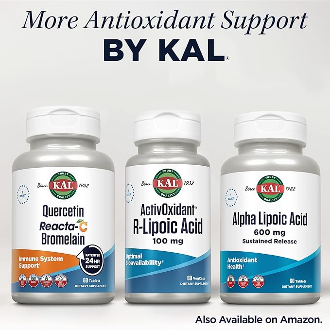 Kal 100 Mg R-lipoic Acid Activoxidant Tablets, 60 Count