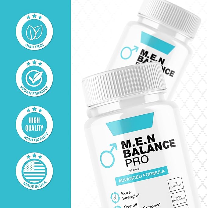 (5 Pack) Men Balance Pro Capsules, M.E.N Max Triple Action Formula Capsulas Pills Mens Multivitamins Premium All Natural Advanced Maximum Strength Health Wellness Supplement Support Reviews (300 ct)