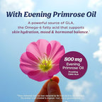 Fish Oil Omega 3 Supplements for Women | DHA + EPA | Heart Health, Hormone Balance, Skin & Wellness Support | 600MG Omega3 + 800MG Evening Primrose Oil | Omega 3 Supplement for Women | 120 Ct.
