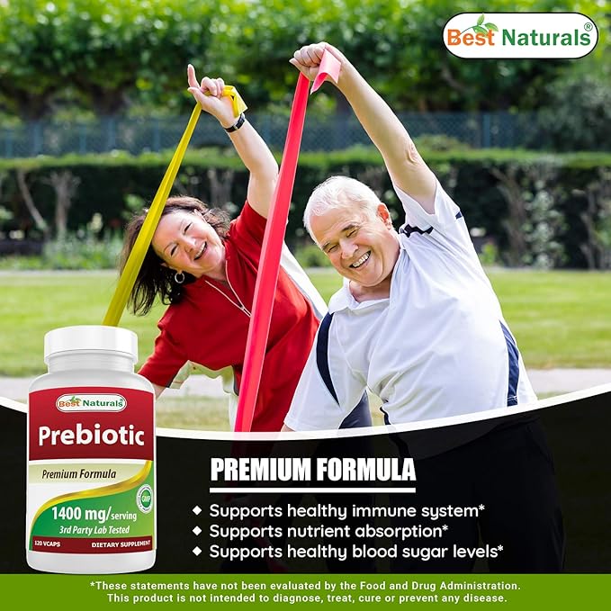 Best Naturals Prebiotics Fiber XOS (Xylo Oligosaccharide) 1400mg Serving 120 Veg Capsules