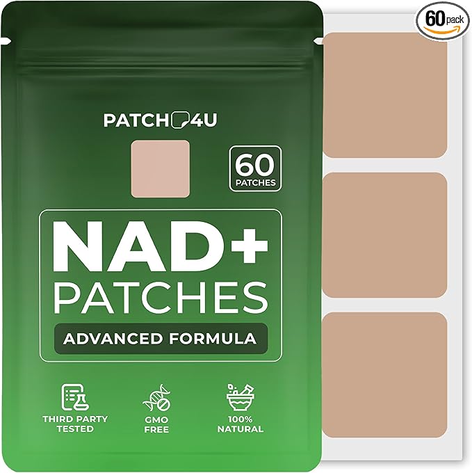NAD Patches for Women & Men | NAD+ Patch for Energy & Healthy Aging | with CoQ10 & Nicotinamide | 60 Day Supply
