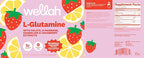 Wellah L-Glutamine Strawberry Lemonade Flavored (50 Servings) - 5g L-Glutamine Per Serving, Sweetened with Stevia