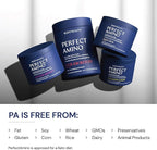 BodyHealth PerfectAmino Powder - BCAA and EAA Powder for Pre and Post Workout - Amino Acid Energy Drink for Men and Women to Support Lean Muscle and Recovery - Strawberry - 120 Servings