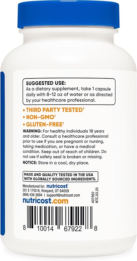 Nutricost Folic Acid (Vitamin B9) 1000 mcg, 240 Capsules (3 Bottles)
