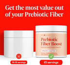 Prebiotic Fiber Powder - Unflavored & Sugar Free | 45 Servings | Fiber Supplement to Support Digestive Regularity, Gut Health, Bloating & Immune Support - 1 Scoop of Soluble Prebiotic Powder Daily
