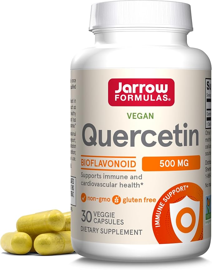 Jarrow Formulas Quercetin 500mg Capsules - 30 Veggie Caps - Supports Antioxidant Status, Cardiovascular Health & Immune Health - 30 Servings