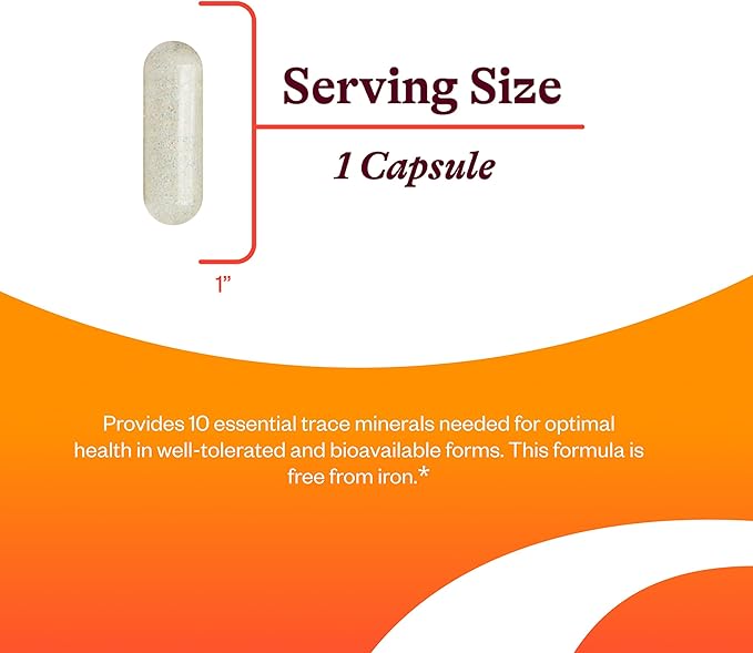 Seeking Health Trace Minerals Complex - Includes 10 Essential Trace Minerals - Mineral Supplement Supports Immune & Nervous System - Iron-Free - 30 Capsules
