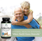 Optimal Health Systems Flora Plus | Ultimate Intestinal & Digestion Health | 9 Patented Probiotics + Artichoke + Opti-Blend System | 90 Capsules