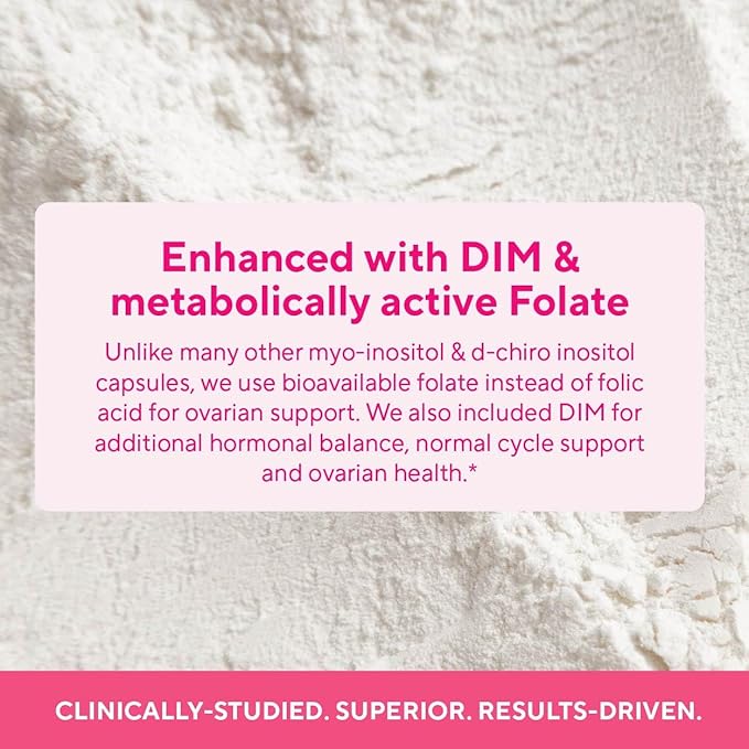 Premium Ovarian Health Support Supplement – Hormone Balance, Ovulation & Cycle Regularity - Myo-Inositol & D-Chiro Inositol Supplement for Women – 40:1 Inositol Ratio With Folate & DIM – 90 Capsules