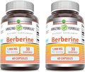 Amazing Formulas Berberine 1000mg Per Serving Capsules Supplement | Non GMO | Gluten Free | Made in USA (60 Count | 2 Pack)
