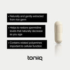 Toniiq Ultra Concentrated 500mg Spermidine Supplements for Men and Women - Non-Synthetic Spermidine Standardized to No Less Than 1% - 5mg per Serving Rice Germ Extract
