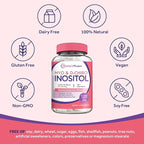 Doctor's Recipes Inositol Supplement for Women, Myo-Inositol & D-Chiro Inositol Capsules 2050mg per Serving, Ideal 40:1 Blend, 120 Vegan Caps