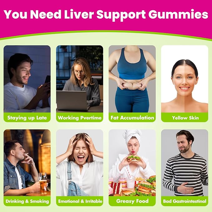 Liver Detox Cleanse & Repair, 2000 mg Milk Thistle Liver Detox, Liver Support Supplement with Glutathione, Dandelion Root, Turmeric & Artichoke, 23-in-1Herbal for Liver & Gut Health, Vegan, 60 Gummies