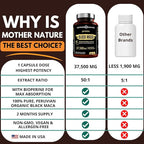 Black Maca Root 50:1 Extract 37,500mg – 60 Capsules Organic Peruvian Maca Peruana Supplement for Men | High Potency Energy, Mood & Performance Support | Vegan, Non-GMO