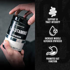 Jacked Factory L-Glutamine Powder 100 Servings - Vegan Fermented L Glutamine Supplement for Post Workout Muscle Recovery, Immunity, Digestive Health | No Artificial Filler - Unflavored