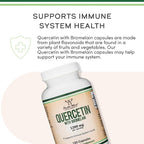 Quercetin with Bromelain - 96% Highly Purified - 120 Count (1,200mg Servings) - Supports Healthy Immune Functions in Men and Women (Vegan Safe, Third Party Tested, Gluten Free) by Double Wood