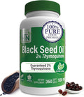 Health Thru Nutrition Black Seed Oil 500mg 360 Softgels | High Potency 2% Thymoquinone | 3rd Party Tested | Pure Cold Pressed | Organically Grown | Non-GMO, Gluten Free, Soy Free