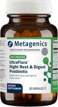 Metagenics UltraFlora Night Rest & Digest Postbiotic - Postbiotic Capsules - Digestive Enzymes & Botanical Extracts - Nighttime Formula to Support Gut-Brain Connection & Restful Sleep - 30 Capsules