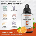 Liposomal Vitamin C 2000mg Liquid for Adults, High Absorption VIT C, Maximize Vitamin C, Good for Immune System & Antioxidant, 60ML (6 Bottles)