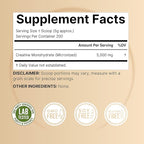 NatureBell Creatine Monohydrate Powder 1,000g, 5,000mg Per Serving, 200 Servings (2.2 lb) | Micronized, Pure & Unflavored | Pre-Workout Muscle Support* | Keto, Vegan, Filler-Free