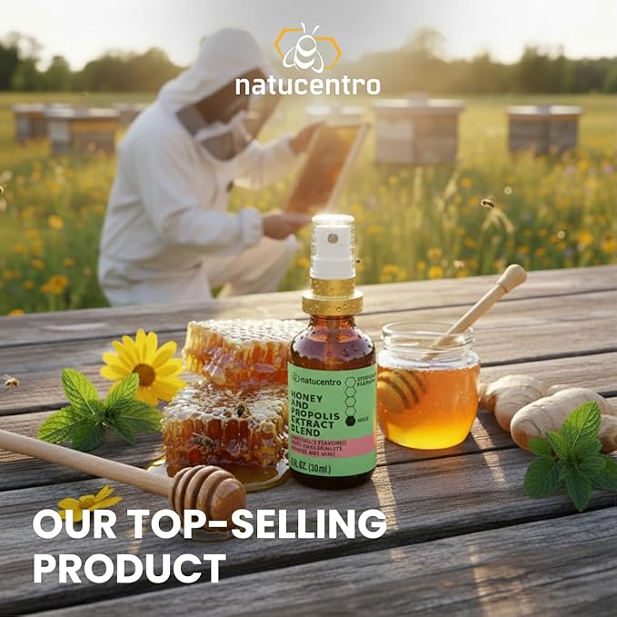 Propolis Throat Spray with Premium Brazilian Honey and Green Propolis Extract, Naturally Flavored, No Glycerin, Controlled Origin, Immune System Support, Premium Daily Spray 1 fl oz (30 mL)