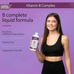 Buried Treasure B Complete - Liquid Vitamin B Complex with MethylCobalamin B12 & MethylFolate B9, Biotin, B1, B2,B3, B5, B6, Liquid & Sugar-Free, Women & Men, Dose Cup for Measuring