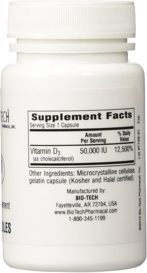 BioTech Pharmacal - D3-50 (50,000 IU) - 100 Caps (FFP)