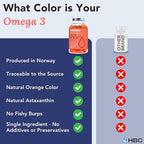 High Strength Omega 3 Fish Oil - 1000mg, Norwegian Salmon Oil with EPA & DHA, No Burping or Aftertaste, Omega 3 Fatty Acids Supplement for Eye, Brain & Heart, Triglyceride Form - 180 Capsules