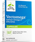 Terry Naturally Vectomega - Dietary Supplement with EPA & DHA - Omega-3 Capsules for Brain & Heart Health Support - Nutritional Supplement with Essential Fatty Acids & Peptides - 60