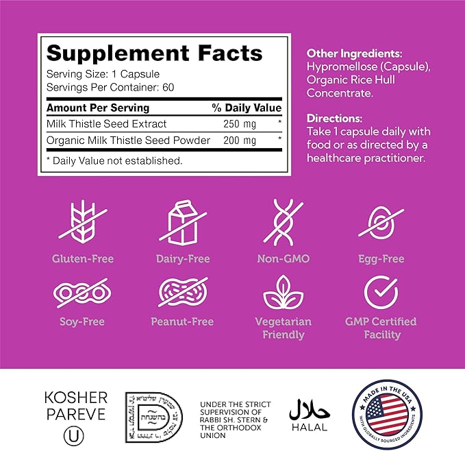 Zahler Milk Thistle Helps Support Healthy Liver Function.