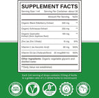 Zinc Quercetin Vitamin C D3 Liquid Immune Support with Organic Echinacea Elderberry, Immune Defense Drops Supplement for Adults- Vegan, Non-GMO, Gluten Free - 1 Fl Oz