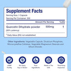 Quercetin 500mg Capsules | Vegan Friendly Quercetin Dihydrate High Potency Antioxidant Supplement for Skin Heart and Immune Support | Gluten-Free | Made in the USA in GMP Facilities (200 Servings)