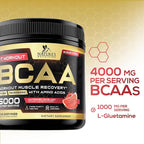 Muscle Recovery Drink Powder with BCAA, L-Glutamine & Amino Acids - Best Muscle Recovery Supplements for Post Workout - Sugar Free, Branched Chain Amino Acid Supplement for Women & Men - 45 Servings