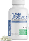 Bronson Alpha Lipoic Acid 600mg Free Radical Scavenger Supports Antioxidant Health - Non-GMO, 120 Vegetarian Capsules (60 Servings)
