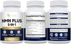 NMN Supplement 1000mg – NMNH Alternative 5-in-1 NAD Supplement w/Resveratrol, Apigenin, Quercetin & Black Pepper – Supports Cellular Energy, Healthy Aging & Longevity – 120 Veggie Capsules