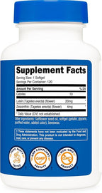 Nutricost Zeaxanthin with Lutein 20mg, 120 Softgels - Potent, Non-GMO, Gluten Free